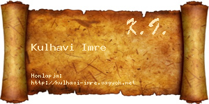 Kulhavi Imre névjegykártya