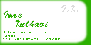 imre kulhavi business card